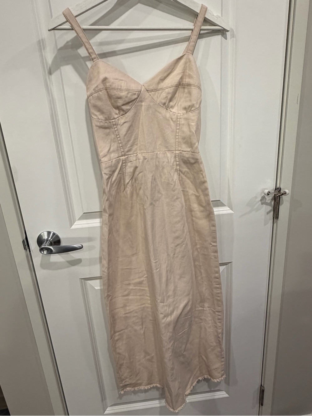 Sincerely Jules Cream Midi Dress with Sweetheart Neckline